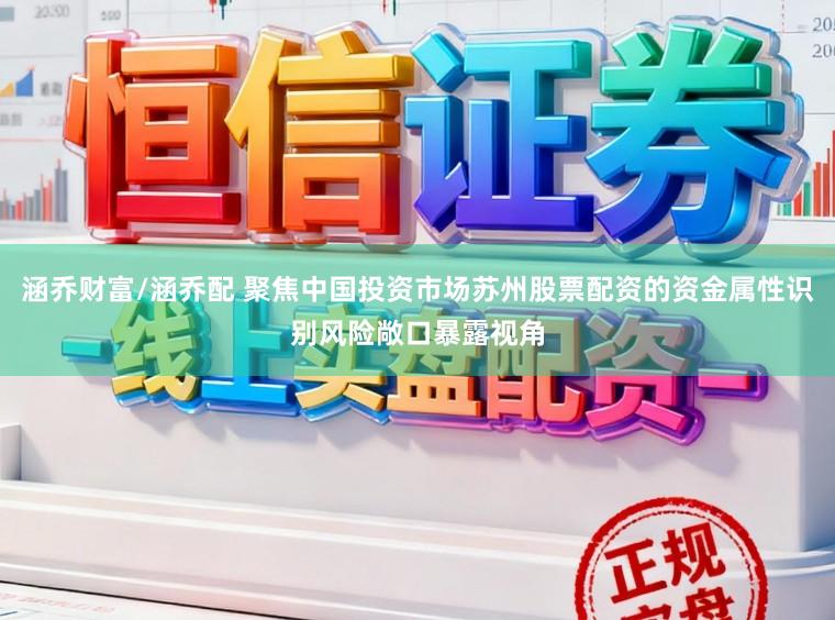 涵乔财富/涵乔配 聚焦中国投资市场苏州股票配资的资金属性识别风险敞口暴露视角